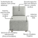 Ver imagem 5 de Sofá Chaise Modular Block 74x153 Pes Madeira Linho Tcs 701 Moll