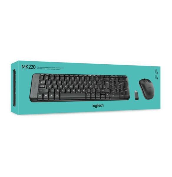 Kit Teclado + Mouse sem Fio Mk220 920-004431 Preto Logitech - 2