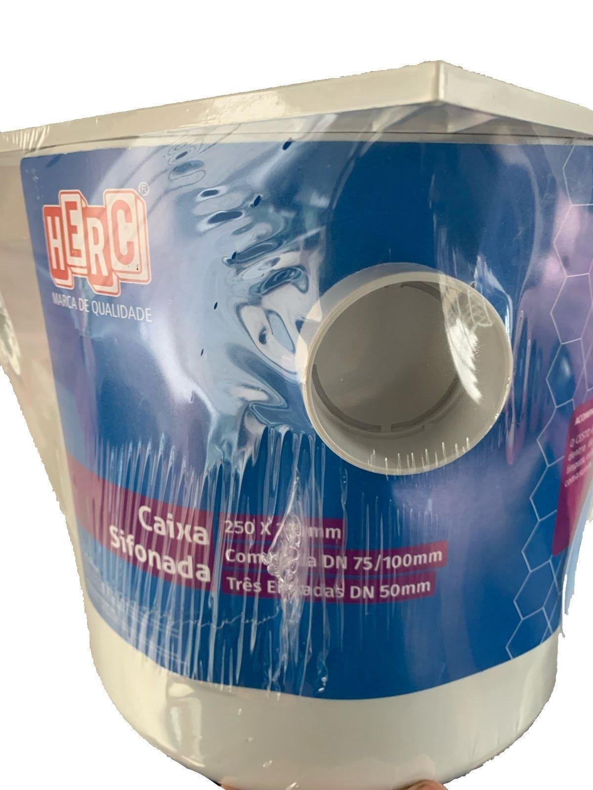 Caixa Sifonada Quadrada 250x250x75 100mm Herc 2309 - 1