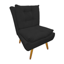 Ver imagem 2 de Conjunto 2 Poltronas Decorativa Estofada Quarto Closet Karen Suede Preto - LM DECOR