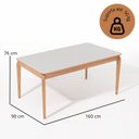 Ver imagem 3 de Conjunto Sala de Jantar 1 Mesa 160cm Tampo Laminado com Vidro e 6 Cadeiras Encosto Tela Florença Beg