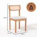 Ver imagem 4 de Conjunto Sala de Jantar 1 Mesa 160cm Tampo Laminado com Vidro e 6 Cadeiras Encosto Tela Florença Beg