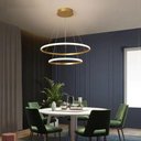 Ver imagem 2 de Pendente 2 Anéis Inverse Dourado 60cm Led 48w Bivolt Paris Luz