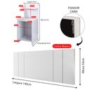 Ver imagem 7 de Kit Quarto 2 Mesinhas Branco Prateleira Nicho Cabeceira Suspensa Cama Box Casal 1,40 Corino - Rpm