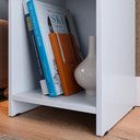 Ver imagem 4 de Kit Quarto 2 Mesinhas Branco Prateleira Nicho Cabeceira Suspensa Cama Box Casal 1,40 Corino - Rpm