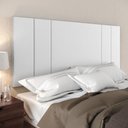 Ver imagem 5 de Kit Quarto 2 Mesinhas Branco Prateleira Nicho Cabeceira Suspensa Cama Box Casal 1,40 Corino - Rpm