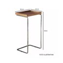 Ver imagem 2 de Mesa de Apoio para Sofa Bandeja Espelhada Laca Preta Base Bronze Preto