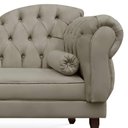 Ver imagem 2 de Divã Recamier Namoradeira Larissa 185cm com Capitonê - Esquerda + 02 Puffs Retrô Suede
