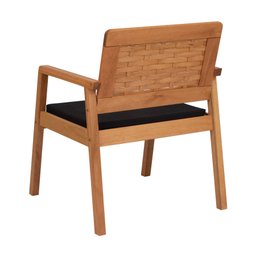 Poltrona Garden Trançado Madeira - Natural/Preto - 3 Poltrona Garden Trançado Madeira - Natural/Preto - 3