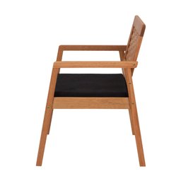 Poltrona Garden Trançado Madeira - Natural/Preto - 4 Poltrona Garden Trançado Madeira - Natural/Preto - 4