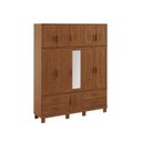 Ver imagem 2 de Guarda-Roupa 11 Portas 4 Gavetas com Espelho Madeira Maciça Marrom/Castanho
