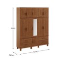 Ver imagem 3 de Guarda-Roupa 11 Portas 4 Gavetas com Espelho Madeira Maciça Marrom/Castanho