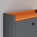 Ver imagem 6 de Kit Sapateira Vertical 3 Gavetas Basculantes 2 Mesinhas Canto Quarto Nicho Decorativo Cinza/Cinamomo