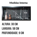 Ver imagem 3 de Nicho Porcelanato para Banheiro Preto Rajado Mármore 60x32cm