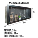 Ver imagem 4 de Nicho Porcelanato para Banheiro Preto Rajado Mármore 60x32cm