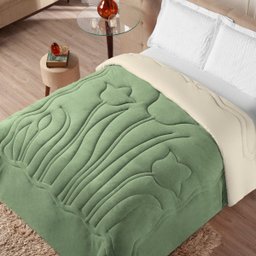 Edredom Cama Queen Dupla Face Manta Quente Áustria Verde - 2