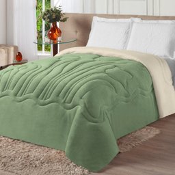 Edredom Cama Queen Dupla Face Manta Quente Áustria Verde - 1