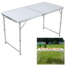 Ver imagem 2 de Mesa Dobravel Aluminio 4 Cadeiras Portatil Maleta Grande 120x60cm Altura Ajustavel Camping Praia com