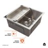 Kit Cuba para Cozinha Terena 44 Cm e Torneira Misturador Monocomando Extensível Ituí - Prata - 4