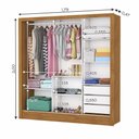 Ver imagem 5 de Guarda Roupa Casal 3 Portas com Espelho 3 Gavetas Santiago Plus Carioca Móveis
