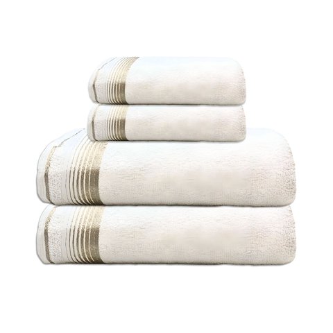 Jogo de Toalha 4 Peças - Banhão - Luxo - 100% Algodão - Brk Cor: Branco Brk Têxtil