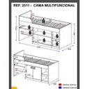Ver imagem 4 de Cama Infantil com Escrivaninha 2 Portas e Nichos