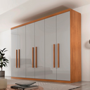 Ver imagem 1 de Guarda-Roupa Casal 6 Portas 6 Gavetas Conquista Branco/Imbuia/Off White