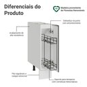 Ver imagem 4 de Balcão Porta-temperos 20cm 1 Porta (sem Tampo) Branco Veludo Lux Madesa