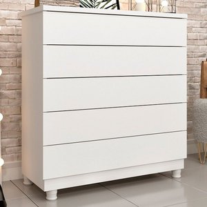 Cômoda Premium 5 Gavetas Neve - Tcil Móveis