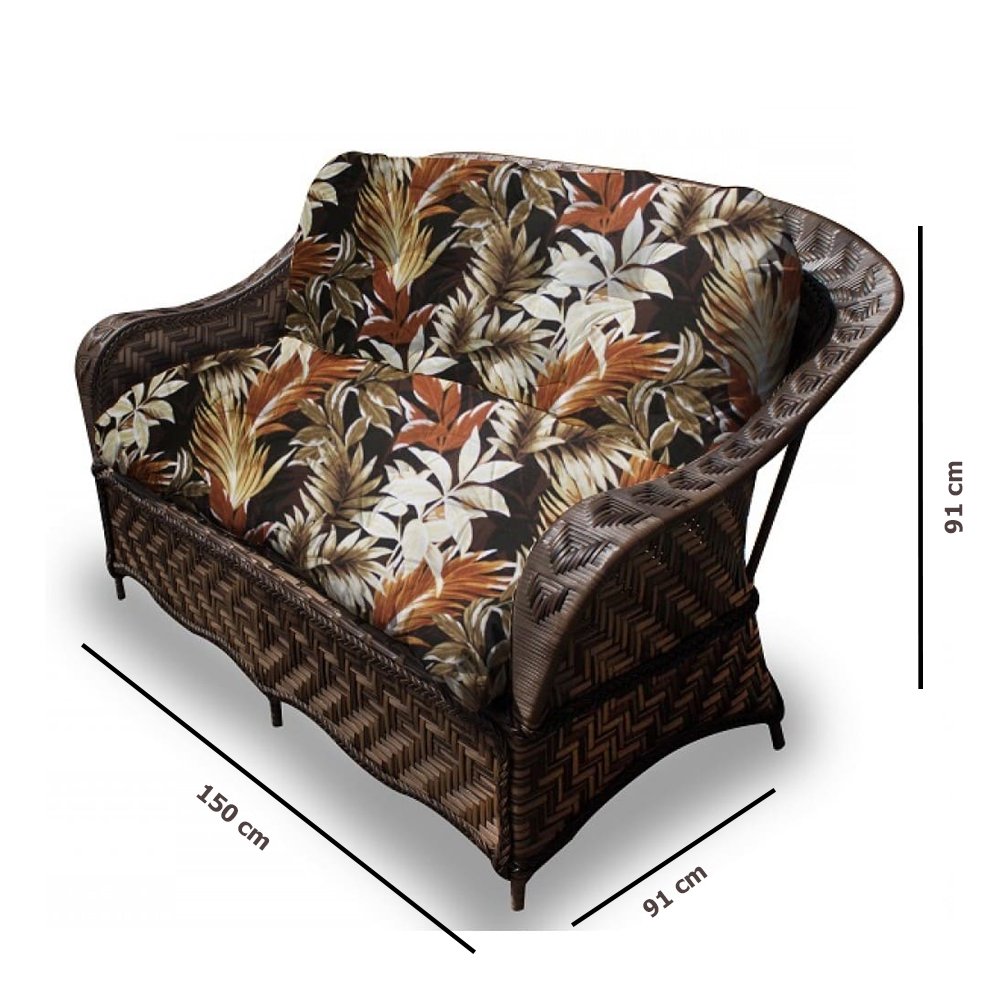 Conjunto Sofá para Jardim Naja Fibra Sintética Sofá 2 Lugares 2