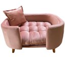 Ver imagem 2 de Sofá Caminha Grande Porte Pet Luxo em Sued Premium:rosê