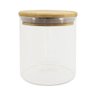 Pote de Vidro com Tampa de Bambu Oikos 500ml Hermético Redondo - 1