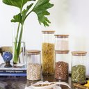 Ver imagem 3 de Pote de Vidro com Tampa de Bambu Oikos 500ml Hermético Redondo