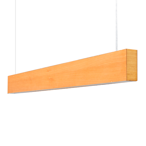 Lustre Madeira Retangular Linear Led Integrado 98cm -snk 04