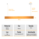 Ver imagem 6 de Lustre Madeira Retangular Linear Led Integrado 98cm -snk 04