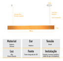 Ver imagem 6 de Lustre Madeira Retangular Linear Led Integrado 98cm -snk 04