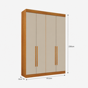 Ver imagem 3 de Módulo Guarda-Roupa 4 Portas 100% MDF Áurea - Arbo Design