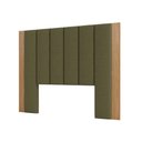 Ver imagem 2 de Cabeceira Casal Estofada para Cama 1,75m Dalla Costa Mdf Cor:freijó com Verde