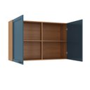 Ver imagem 4 de Armário Aéreo Planejado Duplo 120cm Soho CabeCasa MadeiraOriginals Freijó/Azul