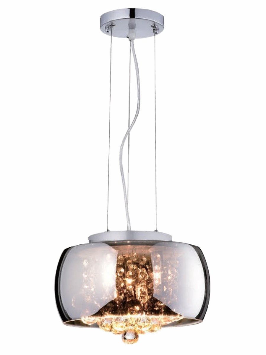 Lustre Pendente Cristal Legítimo K9 Luminária 28cm Cromado