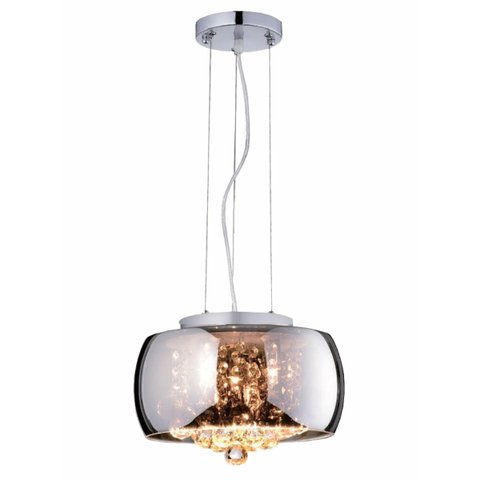 Lustre Pendente Cristal Legítimo K9 Luminária 28cm Cromado