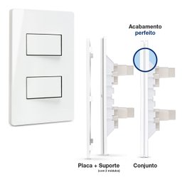 2 Interruptores Paralelos 4x2 10a Branco Infiniti Margirius Cor:branco - 2