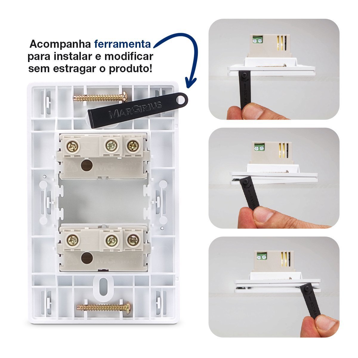 2 Interruptores Paralelos 4x2 10a Branco Infiniti Margirius Cor:branco - 6