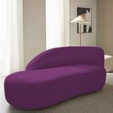 Ver imagem 4 de Divã Recamier Curvo Luna 160cm Lado Esquerdo Suede Cor Roxo