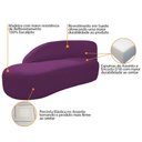 Ver imagem 6 de Divã Recamier Curvo Luna 160cm Lado Esquerdo Suede Cor Roxo