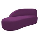 Ver imagem 1 de Divã Recamier Curvo Luna 160cm Lado Esquerdo Suede Cor Roxo