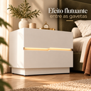 Ver imagem 7 de Kit 2 Mesa Cabeceira Lateral 60cm Branco com LED Integrado 2 Gavetas Lumiar