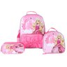 Kit Mochila Escolar Rodinha Menina Princesa Estojo Lancheira - Rosa - 1