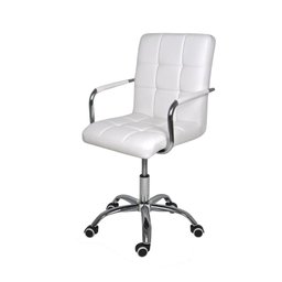 Cadeira Escritório Home Office Gomos Branca Confort Diretor Leitura Estofada Base Giratória - 1