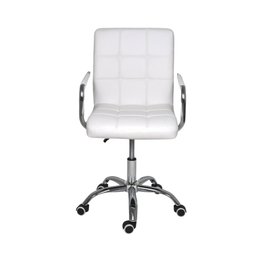 Cadeira Escritório Home Office Gomos Branca Confort Diretor Leitura Estofada Base Giratória - 2